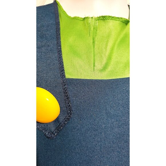 Luigi Girls Costume XL Mario Nintendo Halloween with Mustache Stick Hat Gloves - Picture 7 of 15
